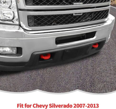 أغطية خطاف السحب RT-TCZ أغطية خطاف السحب الممتص للصدمات وغطاء حماية الملحقات الخارجية لسيارة Chevy Silverado 2007-2013 (أحمر) in Saudi Arabia