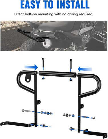 Rear Wide Grab Bar for Raptor 700 700r 06-24, ATV Rear Bumper Grab Bar Iron Rear Bumper Handrail for Yamaha Raptor 700 / 700R 2006-2024 Accessories in Saudi Arabia