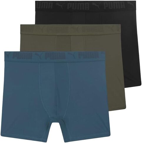 PUMA Mens 3-Pack Ultra Soft Boxer Briefs Casual - Blue in Saudi Arabia