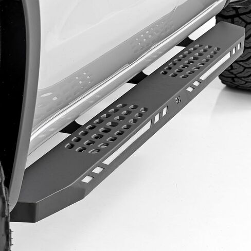 Rough Country AC2 LED Running Boards for Chevy Silverado & GMC Sierra 1500/2500HD/3500HD Crew Cab (2019-2026) - Heavy Duty Steel Side Steps with Amber/White LED Lights in Saudi Arabia