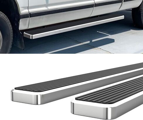 HD Ridez Running Board Side Step 6" Stainless Steel Polished Compatible with Chevy GMC CK 1988-1998 Extended Cab (Include Z71) (Will Not Work on Vehicles with Power Boards) (Nerf Bar Side Steps Bars) in Saudi Arabia