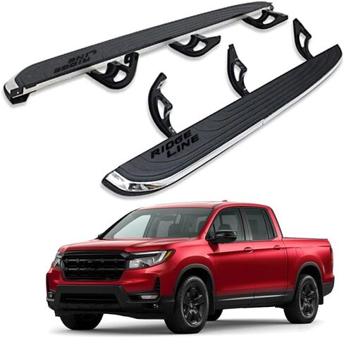 2 قطعة لوحة تشغيل تناسب Honda Ridgeline 2017 2018 2019 2020 2021 2022 2023 2024 2025 شريط جانبي بخطوات جانبية مع أقواس الملحقات (مع حروف شعار Ridgeline) in Saudi Arabia