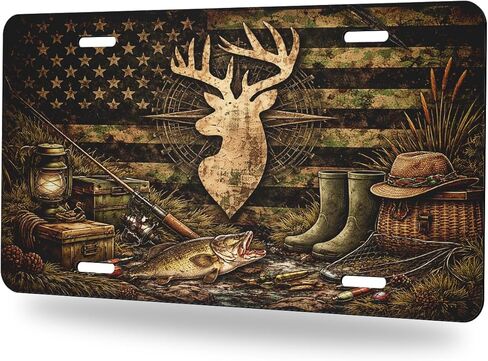 Sunflower Front License Plate American Flag Butterfly Rustic Floral Car Decorative License Plates Aluminum Metal Decor Accessory Novelty Vanity Tag Cover with 4 Holes for Men Women 6" X 12" in Saudi Arabia