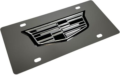 Eurosport Daytona- Cadillac Logo Black & Mirror, Compatible with 2014- Current - Stainless Steel License Plate in Saudi Arabia