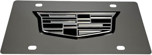 Eurosport Daytona- Cadillac Logo Black & Mirror, Compatible with 2014- Current - Stainless Steel License Plate in Saudi Arabia
