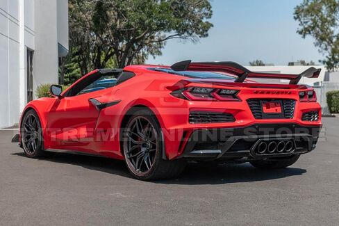 Replacement for 2023-Present Chevrolet Corvette C8 E-Ray & Z06 Models | Z06 Performance Inspired Style ABS Plastic - Painted Carbon Flash Metallic Rear License Plate Frame Backing Trim Cover in Saudi Arabia