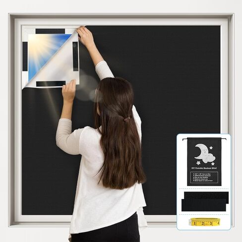 Vanten Upgraded Blackout Curtains, 157"x57" Blackout Shades,100% Blackout Window Shades with Strong Hook &, Loop Tapes, Temporary Blinds for Baby Nursery, Bedroom, Travel, Cars in Saudi Arabia