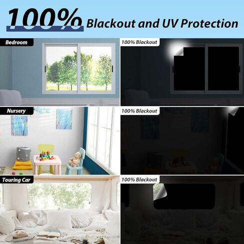 Vanten Upgraded Blackout Curtains, 157"x57" Blackout Shades,100% Blackout Window Shades with Strong Hook &, Loop Tapes, Temporary Blinds for Baby Nursery, Bedroom, Travel, Cars in Saudi Arabia