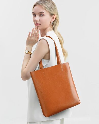 حقيبة كتف نسائية من جلد البقر الأصلي - حقيبة يد كبيرة بسحاب من الجلد المحبب العلوي in Kuwait