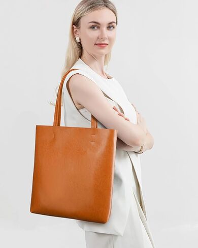 حقيبة كتف نسائية من جلد البقر الأصلي - حقيبة يد كبيرة بسحاب من الجلد المحبب العلوي in Kuwait