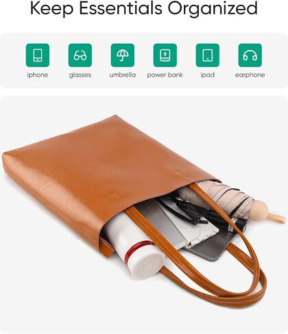 حقيبة كتف نسائية من جلد البقر الأصلي - حقيبة يد كبيرة بسحاب من الجلد المحبب العلوي in Kuwait