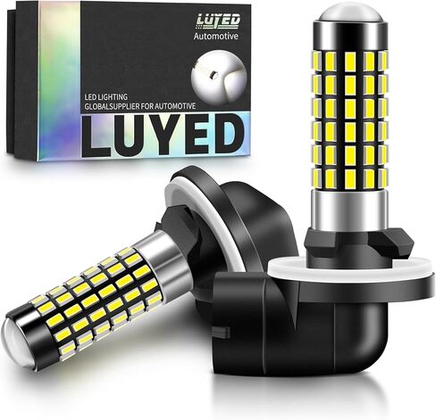 شرائح LUYED 1800 لومن فائقة السطوع 3014 78-EX 881 لمبات LED مع جهاز عرض لأضواء الضباب، أبيض زينون، حزمة من 2 in Kuwait