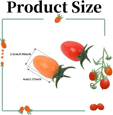 Artificial Cherry Tomatoes Simulation Red Yellow Cherry Tomatoes Decorations Fake Fruit Model Home House Kitchen Party Decoration 20PCS in Kuwait