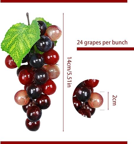 10 Bunches Fake Grapes Grape Hanging Ornaments Lifelike Rubber Grape Bunches Artificial Fruits for Home Kitchen Party Garden Decor Fruit Basket Decoration Food Ornaments Photography Props (5 Colors) in Saudi Arabia