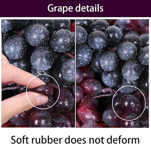 10 Bunches Fake Grapes Grape Hanging Ornaments Lifelike Rubber Grape Bunches Artificial Fruits for Home Kitchen Party Garden Decor Fruit Basket Decoration Food Ornaments Photography Props (5 Colors) in Saudi Arabia