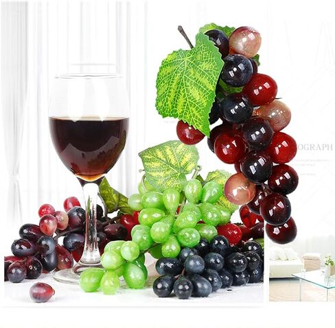 10 Bunches Fake Grapes Grape Hanging Ornaments Lifelike Rubber Grape Bunches Artificial Fruits for Home Kitchen Party Garden Decor Fruit Basket Decoration Food Ornaments Photography Props (5 Colors) in Saudi Arabia