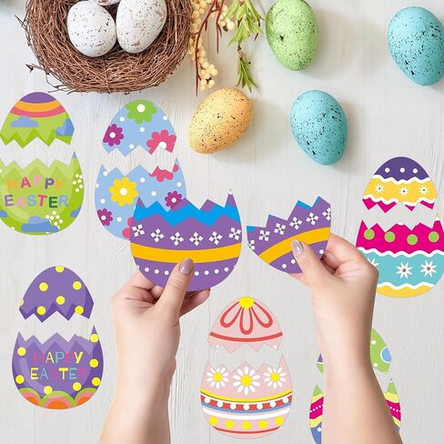 48 قطعة لوحة نشرة عيد الفصح بيضة عيد الفصح انقطاع DIY إطار الصورة الحرف لموضوع الربيع عطلة الفصول الدراسية مكتب ديكور جدران المنزل in Kuwait