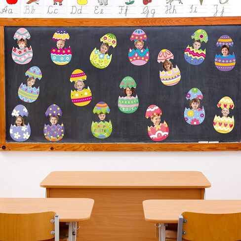 48 قطعة لوحة نشرة عيد الفصح بيضة عيد الفصح انقطاع DIY إطار الصورة الحرف لموضوع الربيع عطلة الفصول الدراسية مكتب ديكور جدران المنزل in Kuwait