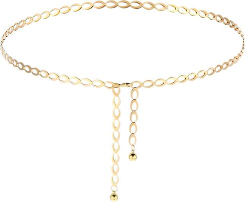 Gold Chain Belt for Women, Dainty Body Link Jewelry, Adjustable Loin Chain Link Body Waist, Fashion Long Hollow Belt, Body Belly Jewelry for Jean Pants Dress (Gold) in Saudi Arabia