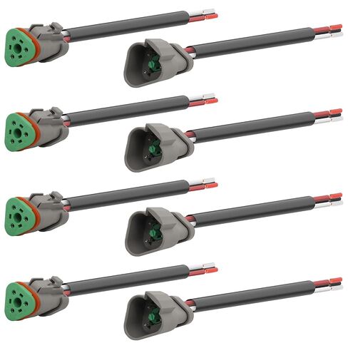 XMSJSIY 3 Pin DT Connector Waterproof Male Female Plug Socket Wiring Harness Kit 16AWG Automotive 3 Wire DT Electrical Wire Harness Connector for Car Truck LED Work Light Fog Lights - 4 Sets in Saudi Arabia