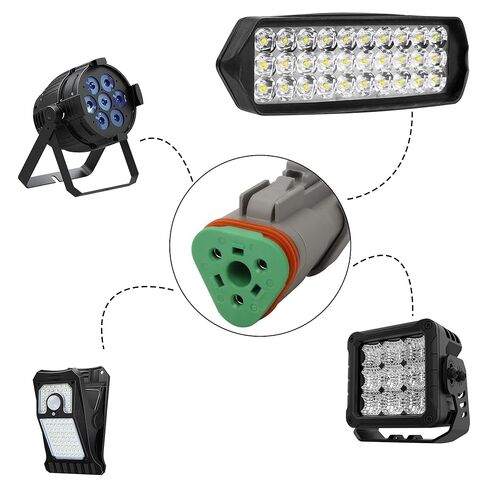 XMSJSIY 3 Pin DT Connector Waterproof Male Female Plug Socket Wiring Harness Kit 16AWG Automotive 3 Wire DT Electrical Wire Harness Connector for Car Truck LED Work Light Fog Lights - 4 Sets in Saudi Arabia