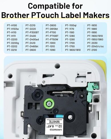 Suminey 6 Pack Replacement for Brother Label Maker Machine TZe 12mm 0.47 Ribbon Laminated TZ Colored Refills Compatible with Brother P Touch PT-D210 D220 H110 1000 1280 D400 Cube, 1/2" x 26.2' in Kuwait