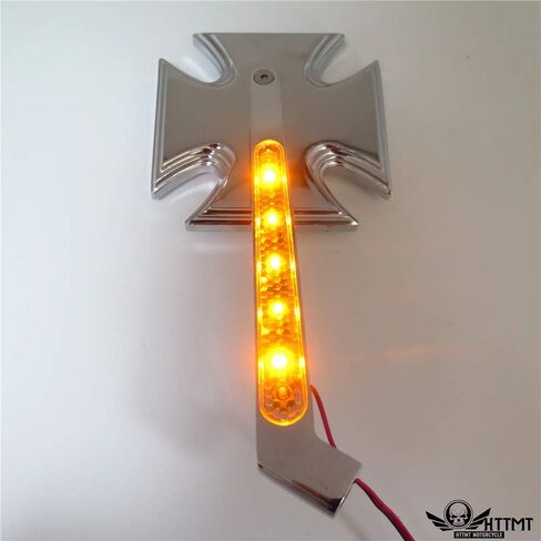 SMT- Motorcycle Rearview LED Turn Signal Maltese Cross Mirrors Compatible with Harley Springer in Saudi Arabia