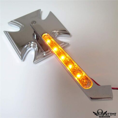 SMT- Motorcycle Rearview LED Turn Signal Maltese Cross Mirrors Compatible with Harley Springer in Saudi Arabia