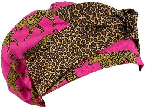 European with Bow Scrub Cap Ribbon – Fine Leopardos - Scrub Hat for Women & Men tie Back | Working Cap with Holder. Bouffant, Scrub Hats for Women, Nurses Hats | Dr. Hats in Saudi Arabia