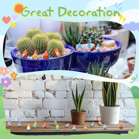 50Pcs Spring Mini Resin Gnomes Miniature Tiny Gnome Figurines Mini Resin Fairy Statues for Garden Landscape Dollhouse DIY Crafts in Saudi Arabia