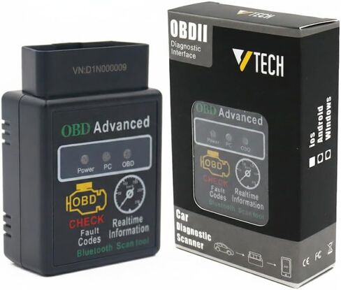 OBD Advanced OBD2 Bluetooth Scanner, Car Diagnostic Tool with Real-time Data, Engine Fault Code Reader for Android iOS Windows, Vehicle Battery Powered, Pack of 1 in Saudi Arabia