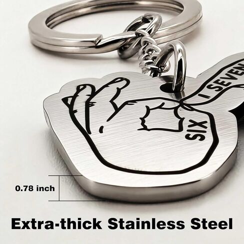 67 Keychain Stainless Steel Hand Gesture, Funny Six Seven Meme Key Ring, Backpack Bag Pendant Charm, Teen Gift for Boys Girls, Party Favor Bag Stuffers in Saudi Arabia