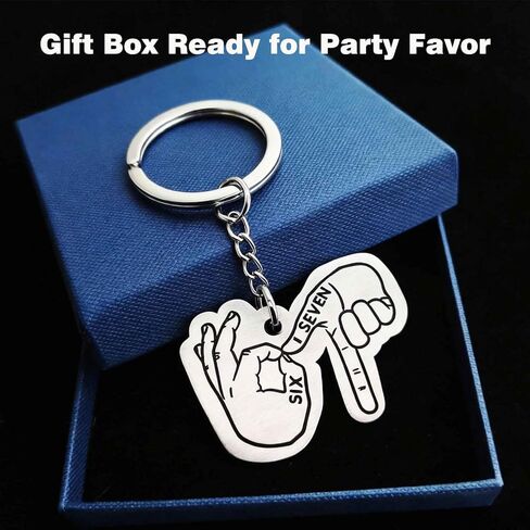 67 Keychain Stainless Steel Hand Gesture, Funny Six Seven Meme Key Ring, Backpack Bag Pendant Charm, Teen Gift for Boys Girls, Party Favor Bag Stuffers in Saudi Arabia