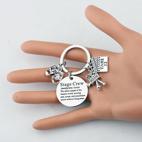 LQRI Stage Crew Definition Keychain Drama Mask Jewelry Theater Actor Gifts Comedy Masks Stage Manager Gift in Saudi Arabia