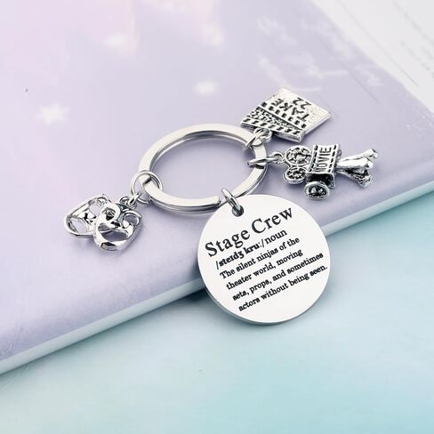 LQRI Stage Crew Definition Keychain Drama Mask Jewelry Theater Actor Gifts Comedy Masks Stage Manager Gift in Saudi Arabia