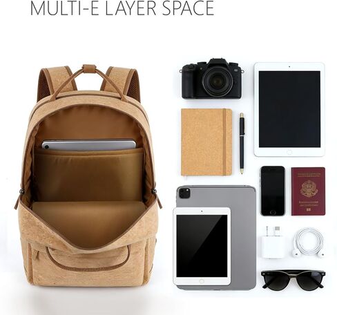 FLYINGFOX Wood Grain Design 16-inch Laptop Backpack for Men and Women Lightweight Dual-Shoulder Travel Backpack Ideal for Work and College Top Handle for Easy Carry in Saudi Arabia