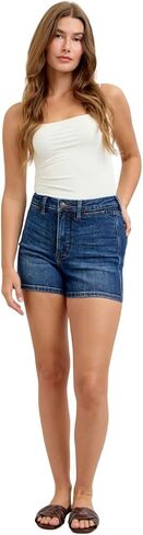 Judy Blue Womens Tummy Control High Waist Slim Denim Shorts in Saudi Arabia
