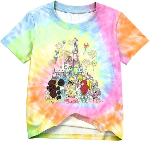 Magical Shirts for Girls: Princess Magical Kingdom Shirt Cute Bow Castle Graphic Tshirts Kids Vacation Trip Tee Tops in Saudi Arabia