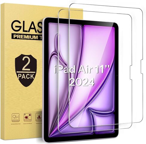 [2 Pack] Screen Protector For iPad 9.7 inch Pro 9.7 Air 2, Tempered Glass Film Guard For iPad 5th/6th Anti-Scratch 9H Hardness Bubble-free Clear in Kuwait