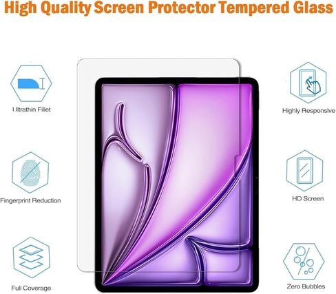 [2 Pack] Screen Protector For iPad 9.7 inch Pro 9.7 Air 2, Tempered Glass Film Guard For iPad 5th/6th Anti-Scratch 9H Hardness Bubble-free Clear in Kuwait
