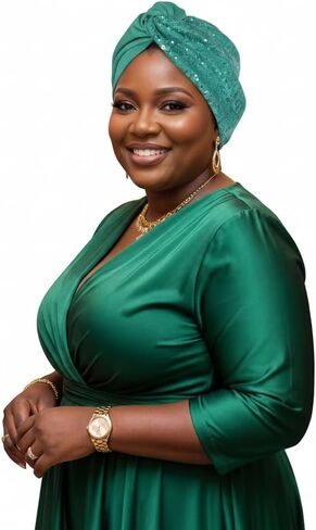 Sequined Turban Head Wrap, Gold Glitter Evening Headpiece, Stretch Fabric,Hats Used to Cover The Hair of Cancer Patients in Saudi Arabia