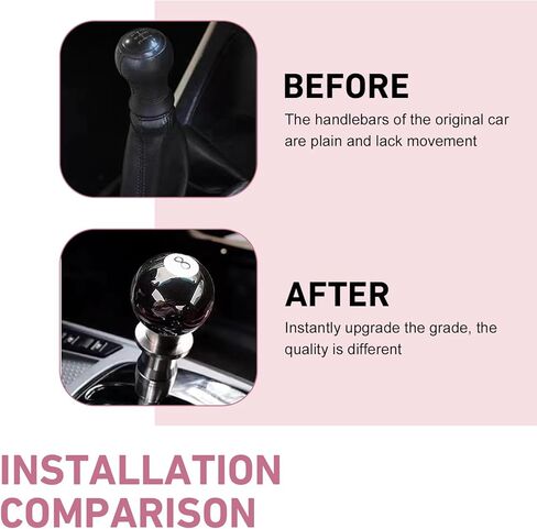 WZP Shift Knob Manual Gear, 8 Ball Round Shift Knob, Acrylic 5 6 Speed Shifter Knobs with 3 Threaded Adapter M8*1.25 M10*1.5 M12*1.25, Universal for Most Manual Gear Cars (Black) in Saudi Arabia