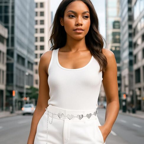 سلسلة بطن على شكل قلب للنساء - إكسسوار مجوهرات للجسم بسلسلة خصر فضية، حزام خصر قابل للتعديل لحفلات الزفاف في المهرجانات in Kuwait