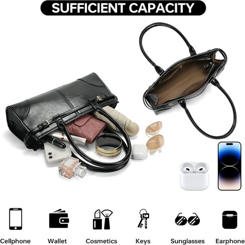 حقائب يد جلدية من كوينساوند للنساء، حقيبة كتف سوداء بمقبض علوي، حقيبة كروس للاستخدام اليومي in Kuwait