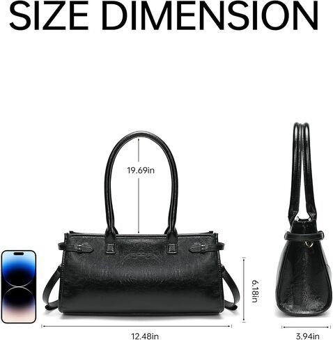 حقائب يد جلدية من كوينساوند للنساء، حقيبة كتف سوداء بمقبض علوي، حقيبة كروس للاستخدام اليومي in Kuwait