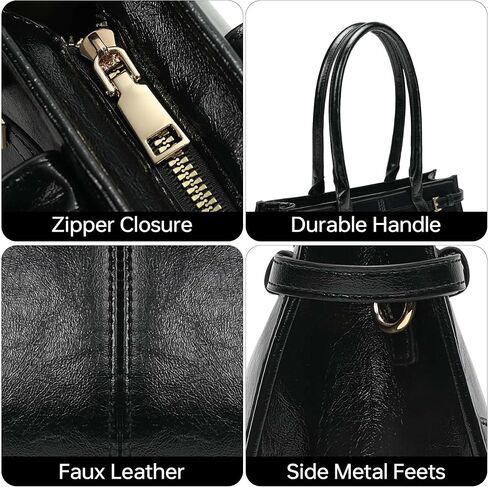 حقائب يد جلدية من كوينساوند للنساء، حقيبة كتف سوداء بمقبض علوي، حقيبة كروس للاستخدام اليومي in Kuwait