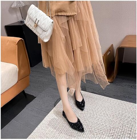 Women's Ballet Flats Flats Wedding, Dress, Fashion, Rhinestone, Pearl, Diamond, Pointed Toe, Low Heel, Dance, Work in Saudi Arabia
