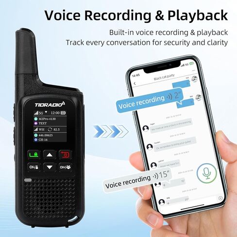 أجهزة راديو TIDRADIO TD-777S لاسلكي للبالغين، راديو FRS ثنائي الاتجاه طويل المدى USB-C قابل لإعادة الشحن مع سماعة أذن ومجموعة ميكروفون، بطارية 2200 مللي أمبير في الساعة، أجهزة راديو قوية ثنائية الاتجاه للأمان والكنيسة والأعمال - 6 عبوات in Kuwait