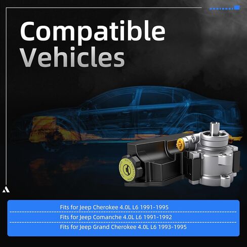 20-38606 Power Steering Pump with Reservoir for Jeep Cherokee 1991-1995, for Comanche 1991-1992, for Grand Cherokee 1993-1995, 4.0L L6, Power Assist Pump Replace# 2038606, 2038606F in Saudi Arabia