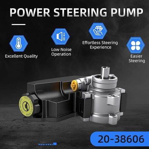 20-38606 Power Steering Pump with Reservoir for Jeep Cherokee 1991-1995, for Comanche 1991-1992, for Grand Cherokee 1993-1995, 4.0L L6, Power Assist Pump Replace# 2038606, 2038606F in Saudi Arabia